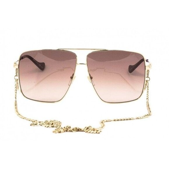 NWT GUCCI SUNGLASSES WOMEN GOLD/BROWN EYEWEAR GUCCI